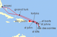 Cruise itinerary map for Explora Journeys 14 Night An Extended Journey through Golden Shores & Island Grace (138720)