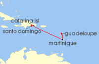 Cruise itinerary map for Costa Cruises 4 Night Caribbean & Antilles from Santo Domingo (140629)