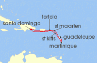 Cruise itinerary map for Costa Cruises 7 Night Caribbean from Santo Domingo (137006)