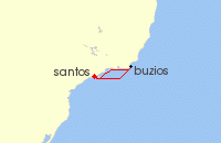 Cruise itinerary map for MSC Cruises 3 Night South America (100669)