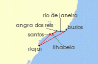Cruise itinerary map for MSC Cruises 7 Night South America (132605)
