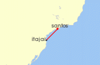 Cruise itinerary map for Costa Cruises 3 Night South America from Santos (129534)