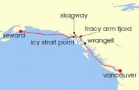 Cruise itinerary map for Explora Journeys 7 Night A Journey through Icy Treasures & Cultural Discoveries (141896)