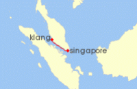 Cruise itinerary map for Star Dream Cruises 1 Night Kuala Lumpur Cruise (140280)
