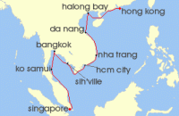 Cruise itinerary map for Holland America Line 14 Night Far East Discovery (59425)