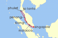 Cruise itinerary map for Explora Journeys 7 Night A Journey of Dynamic Discovery & Beachside Serenity (138387)