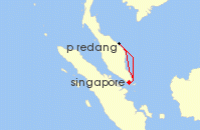 Cruise itinerary map for Star Dream Cruises 3 Night Redang Cruise (139425)