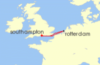 Cruise itinerary map for P & O Cruises 4 Night Rotterdam (81408)