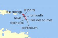 Cruise itinerary map for Star Clippers 7 Night Leeward Islands (137718)