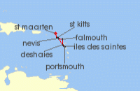 Cruise itinerary map for Star Clippers 7 Night Leeward Islands (134242)