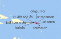 Cruise itinerary map for Windstar Cruises 7 Night Beach Fun & Sun: A Remote Caribbean Getaway (139366)