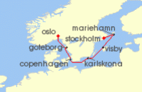 Cruise itinerary map for Viking Cruises 7 Night New! Scandinavian Discovery (128802)