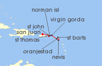 Cruise itinerary map for SeaDream Yacht Club 7 Night British Islands Discovery (110287)