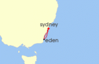 Cruise itinerary map for Princess Cruises 3 Night Australia Seacation (64034)