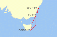 Cruise itinerary map for Disney Cruise Line 5 Night Disney Magic At Sea Cruise From Sydney (123015)