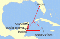 Cruise itinerary map for Royal Caribbean Cruises 8 Night Western Caribbean Cruise (115472)