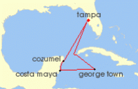 Cruise itinerary map for Royal Caribbean Cruises 7 Night Western Caribbean Cruise (131819)