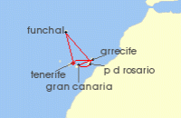 Cruise itinerary map for TUI Cruises 7 Nachte - Kanaren Mit Madeira - Ab/Bis Santa Cruz (132966)