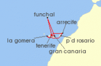 Cruise itinerary map for Costa Cruises 7 Night Canary Island from St. Cruz de Tenerife (140851)