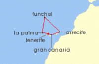 Cruise itinerary map for Marella Cruises 7 Night Island Explorer (124525)