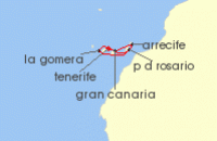 Cruise itinerary map for Costa Cruises 7 Night Canaries & African Atlantic from St. Cruz de Tenerife (140848)