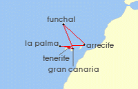 Cruise itinerary map for Marella Cruises 7 Night Atlantic Islands (137972)