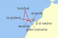 Cruise itinerary map for AIDA 7 Nacht Kanaren & Madeira ab Teneriffa (135847)