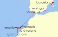 Cruise itinerary map for AIDA 9 Nacht Kanaren & Andalusien ab Teneriffa 1 (134783)