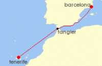 Cruise itinerary map for Costa Cruises 4 Night Ocean Cruises from St. Cruz de Tenerife (136757)