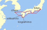 Cruise itinerary map for MSC Cruises 6 Night Asia (134391)