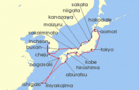 Cruise itinerary map for Crystal Cruises 23 Night Asia - Tokyo To Tokyo (137631)