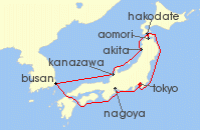 Cruise itinerary map for Explora Journeys 10 Night A Journey through Japan&rsquo;s Spirit & Natural Beauty (141328)