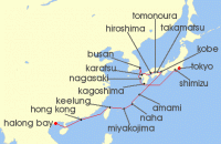 Cruise itinerary map for Windstar Cruises 20 Night Star Collector: Island Jewels of Japan (141165)