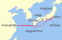 Cruise itinerary map for Regent Seven Seas Cruises 12 Night Castles, Temples & Geishas Tokyo To Tokyo (123462)