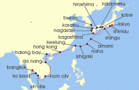 Cruise itinerary map for Windstar Cruises 30 Night Star Collector: Japan & Vietnam In-Depth (131064)