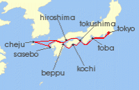 Cruise itinerary map for Explora Journeys 10 Night A Journey of Ocean Serenity, Lively Culture & Island Grace (142147)