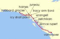 Cruise itinerary map for Explora Journeys 11 Night A Journey of Spectacular Nature & Wild Adventure (141814)
