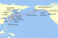 Cruise itinerary map for Seabourn 33 Night Pacific Passage & Japans Hidden Gems (139046)