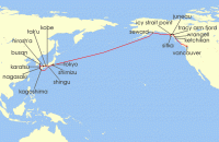 Cruise itinerary map for Windstar Cruises 35 Night Star Collector: Alaskan Adventures & Wonders of Japan (138303)