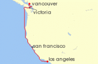 Cruise itinerary map for Celebrity Cruises 7 Night Smooth Jazz Cruise - West Coast (33615)