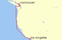 Cruise itinerary map for Princess Cruises 4 Night Pacific Coastal (921)