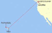 Cruise itinerary map for Celebrity Cruises 9 Night Hawaii (139106)