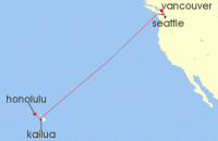 Cruise itinerary map for Royal Caribbean Cruises 12 Night Hawaii Cruise (135987)
