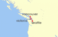 Cruise itinerary map for Princess Cruises 3 Night Pacific Coastal (137195)