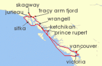 Cruise itinerary map for Explora Journeys 11 Night A Journey Through Untamed Landscapes & Coastal Treasures (136259)