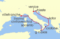 Cruise itinerary map for Azamara Cruises 10 Night Cruise Italy Intensive Cruise: Florence, Rome & Amalfi (141427)