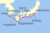 Cruise itinerary map for Celebrity Cruises 12 Night Best of Japan (136915)