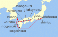 Cruise itinerary map for Windstar Cruises 10 Night Grand Japan (137564)