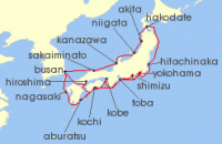 Cruise itinerary map for Princess Cruises 24 Night Ultimate Circle Japan with Fall Foliage (137332)