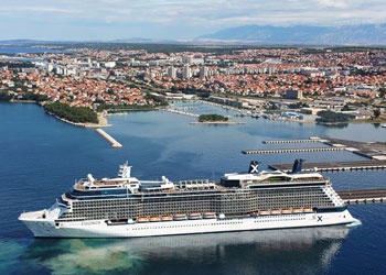 Celebrity Equinox arriving at the Port of Gazenica, near Zadar